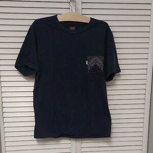 Edwin Dark Blue Tee with Patterned Pocket
